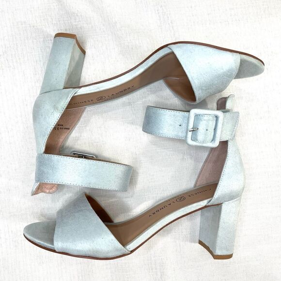 NEW Chinese Laundry Sky Blue Ankle Strappy Heels - Picture 2 of 8